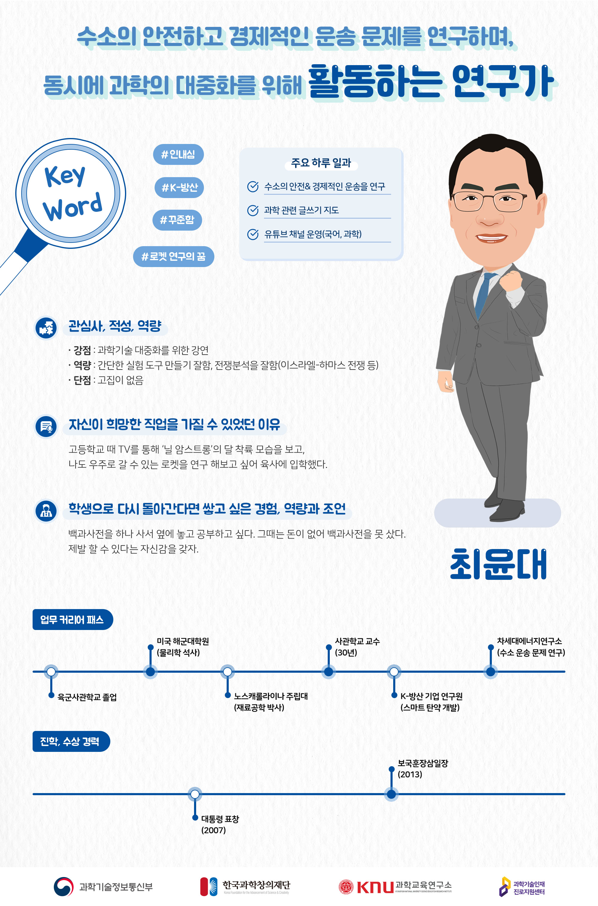 수소의 안전하고 경제적인 운송 문제 연구자이자 과학의 대중화를 위해 활동하는 연구가 최윤대 컨설턴트